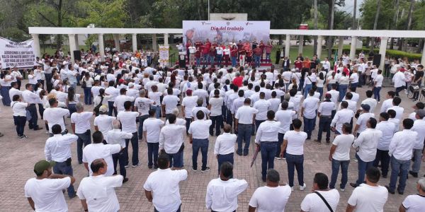 Fortalecen Gobierno y Sindicato de Victoria unidad en el Día del Trabajo.