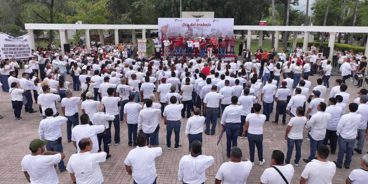 Fortalecen Gobierno y Sindicato de Victoria unidad en el Día del Trabajo.