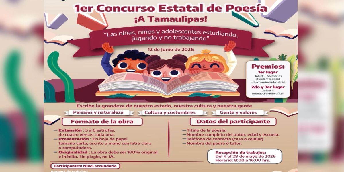 Prepara STPS concurso estatal de poesía para impulsar talento juvenil y prevención del trabajo infantil