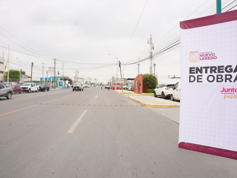 Entrega alcaldesa Carmen Lilia Canturosas obras de infraestructura hídrica y urbana al sur de Nuevo Laredo