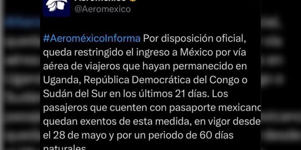 México restringe el ingreso de viajeros internacionales por riesgo de ébola