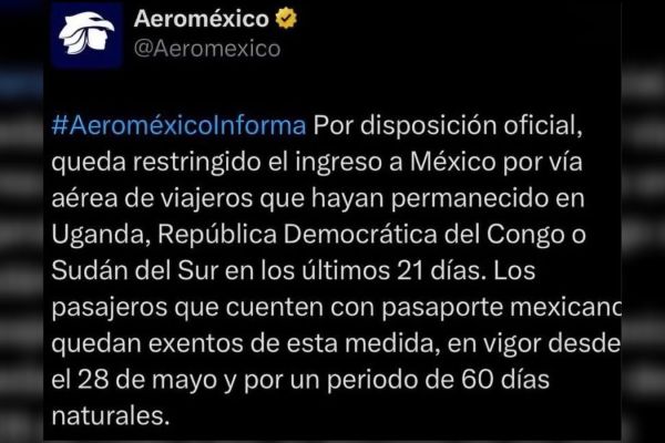 México restringe el ingreso de viajeros internacionales por riesgo de ébola
