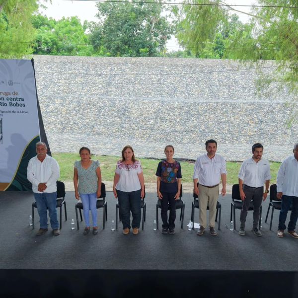 Sheinbaum inaugura obra para prevenir inundaciones en Veracruz