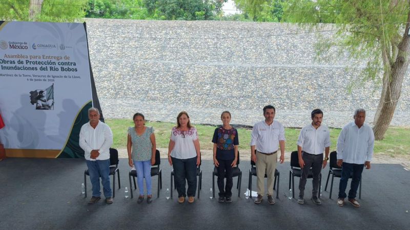 Sheinbaum inaugura obra para prevenir inundaciones en Veracruz