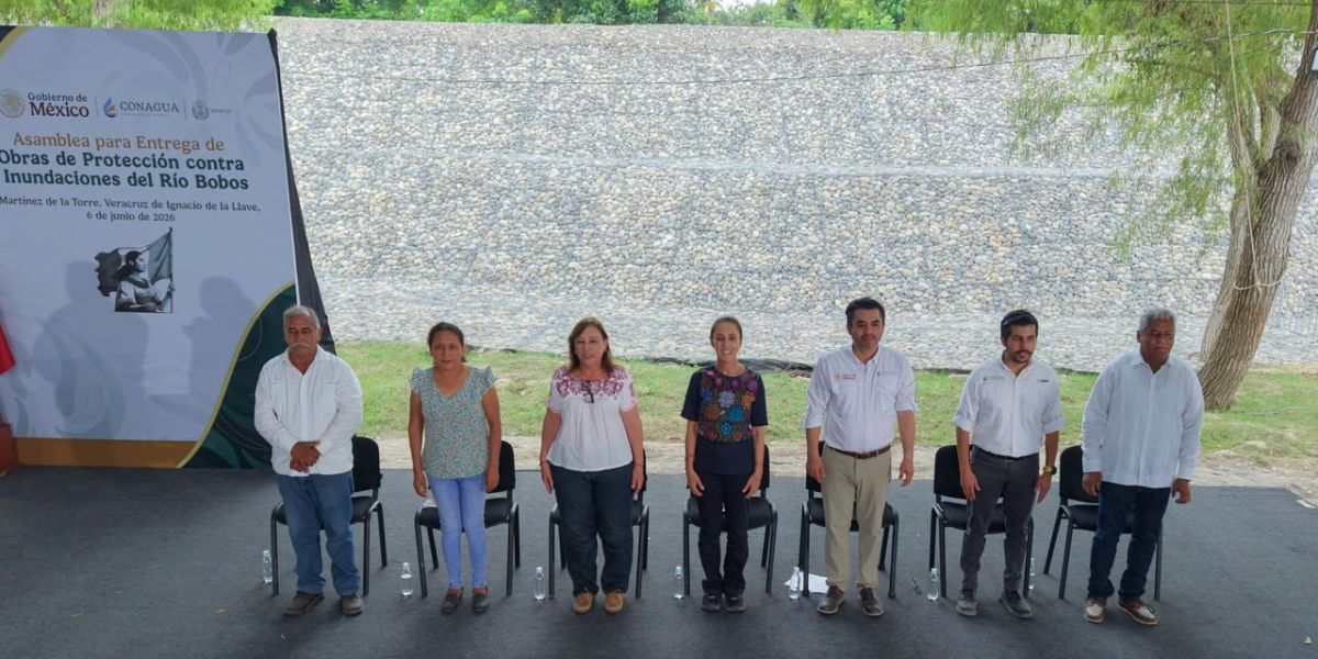 Sheinbaum inaugura obra para prevenir inundaciones en Veracruz