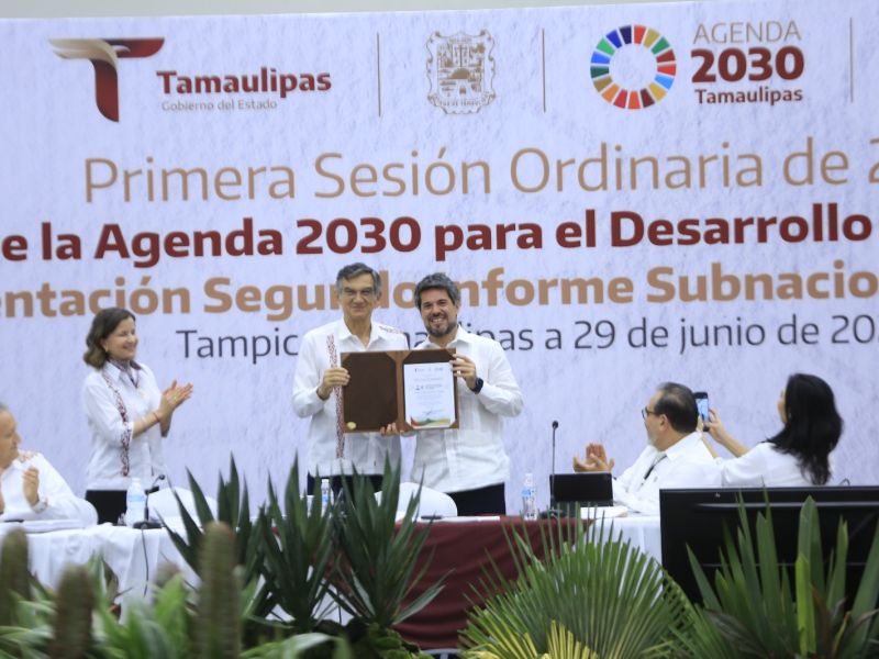 Reconocen liderazgo de Américo Villarreal por avances de Tamaulipas en la Agenda 2030