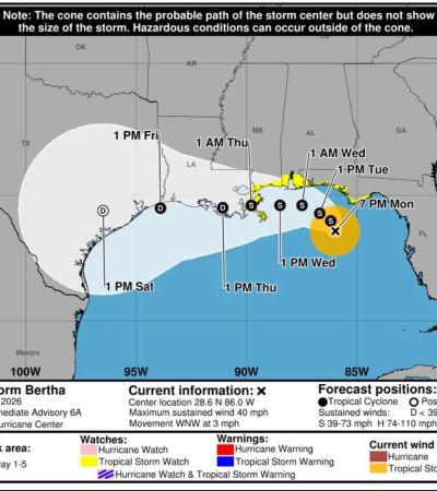 Tamaulipas mantiene vigilancia por trayectoria de “Bertha”; descartan impacto directo