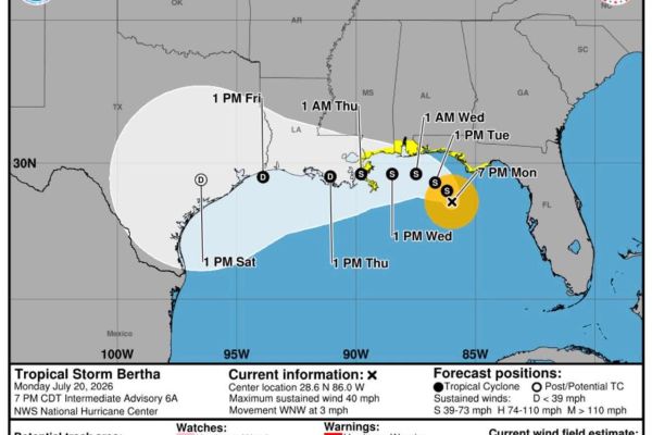 Tamaulipas mantiene vigilancia por trayectoria de “Bertha”; descartan impacto directo