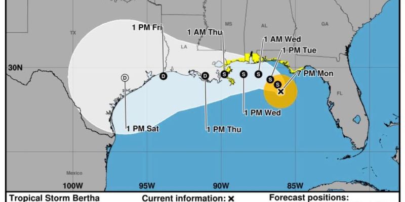 Tamaulipas mantiene vigilancia por trayectoria de “Bertha”; descartan impacto directo