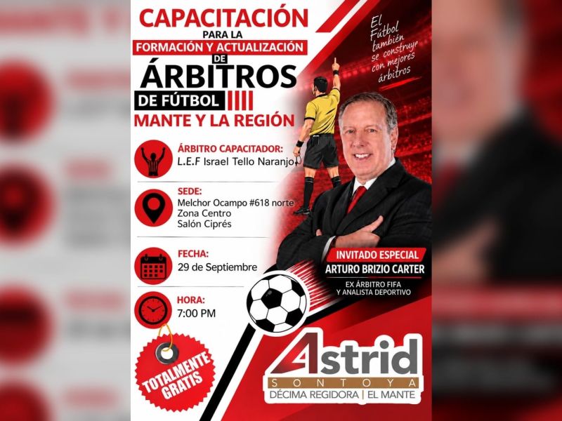 Astrid Sontoya abre registro para capacitación arbitral en El Mante y la Región