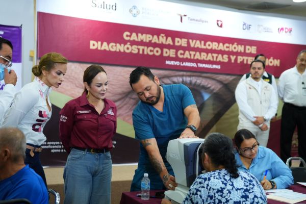 Se une gobierno de Carmen Lilia Canturosas a campaña de salud visual del gobierno del estado en Nuevo Laredo