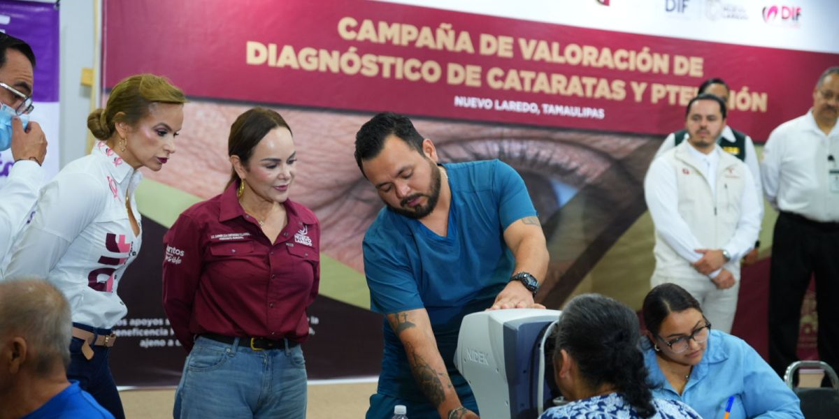 Se une gobierno de Carmen Lilia Canturosas a campaña de salud visual del gobierno del estado en Nuevo Laredo