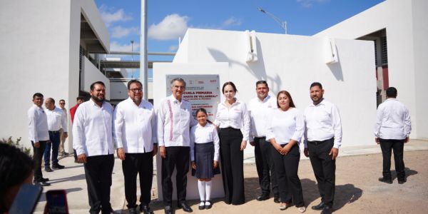 Inauguran gobernador Américo Villarreal y alcaldesa Carmen Lilia Canturosas nueva primaria en El Progreso