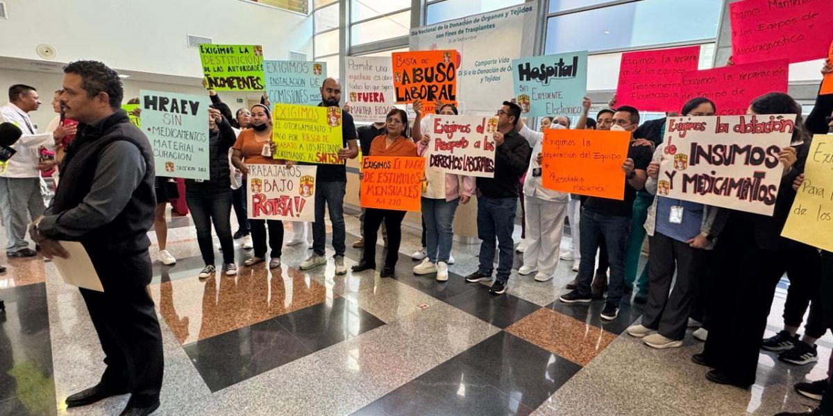 Nueva protesta de trabajadores en el Hospital de Alta Especialidades