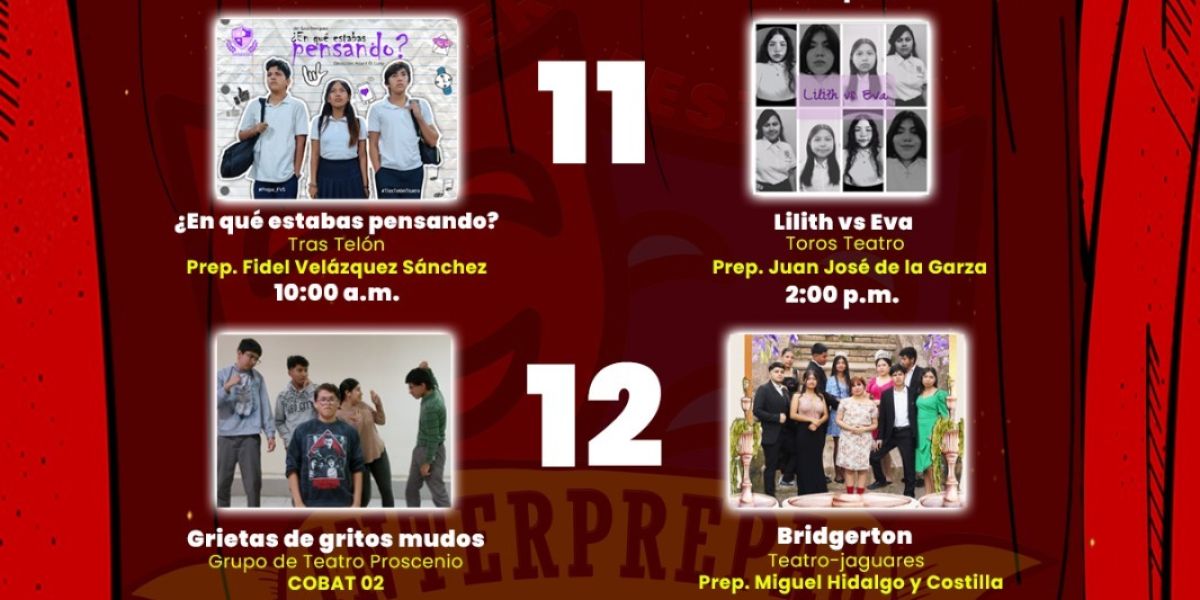 Organiza Gobierno de Matamoros a través de SECUDE, Primer Festival Inteprepas Teatro