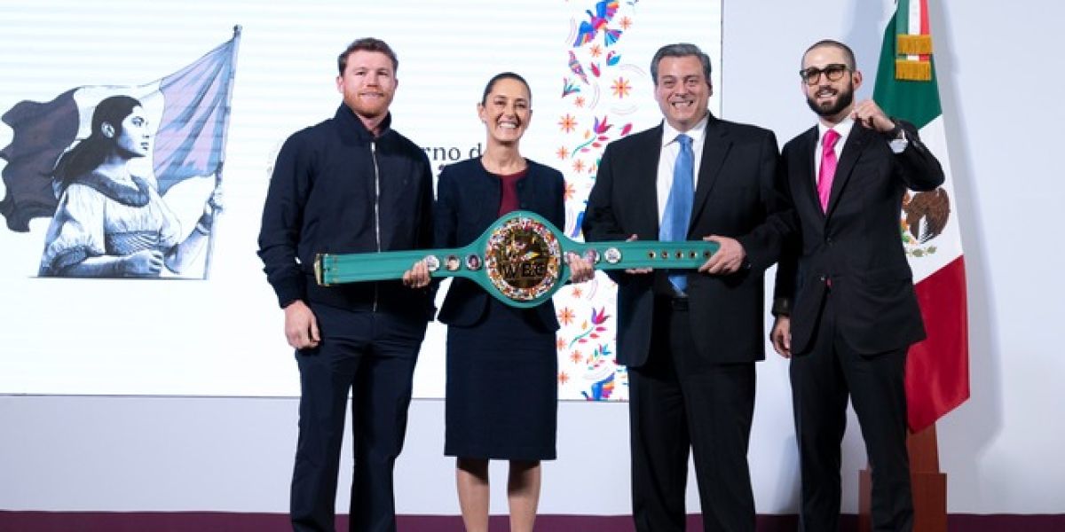 Presidenta Claudia Sheinbaum anuncia clase de box más grande del mundo; “Canelo” Álvarez difundirá este evento deportivo