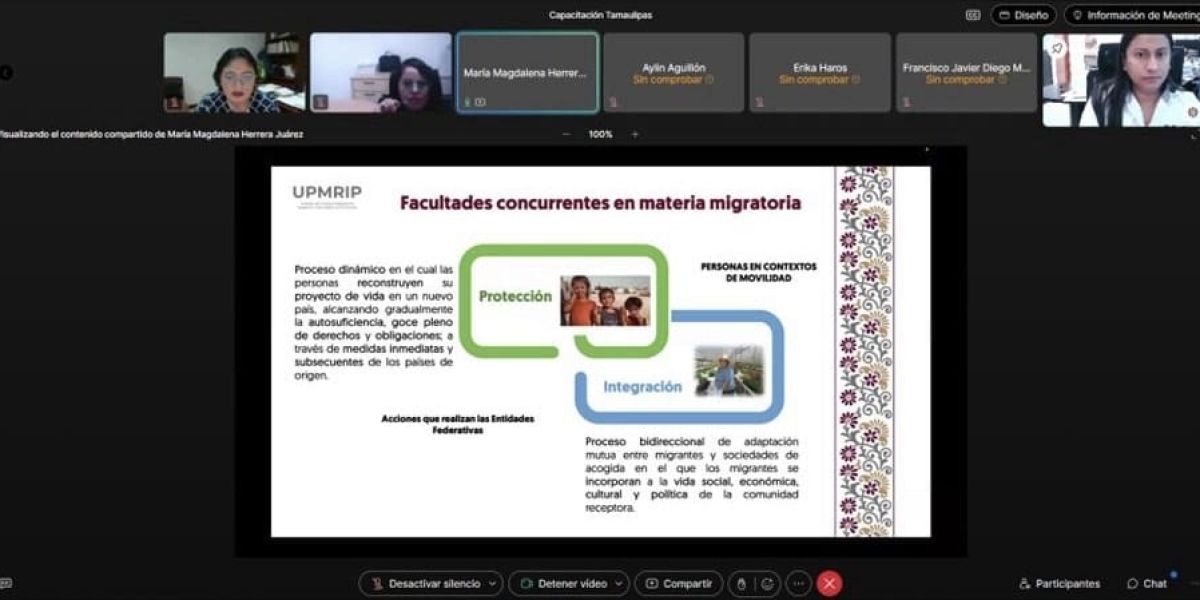 Capacita Instituto Tamaulipeco para los Migrantes a servidores públicos de la FGJE en materia migratoria