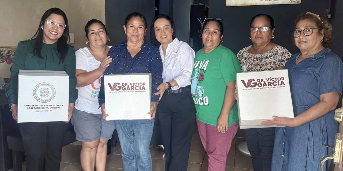 Entrega diputado Víctor García apoyos alimentarios a familias de Matamoros