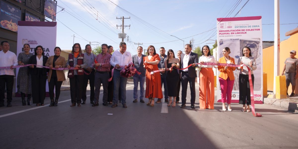 Entrega alcaldesa Carmen Lilia Canturosas obra de rehabilitación de colector pluvial en sector centro