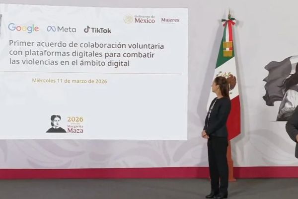 Sheinbaum anuncia acuerdo con Google, TikTok y Meta para atender la violencia contra las mujeres en México