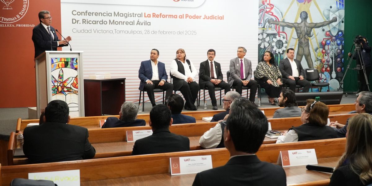 Ricardo Monreal expone en la UAT conferencia sobre la reforma al Poder Judicial