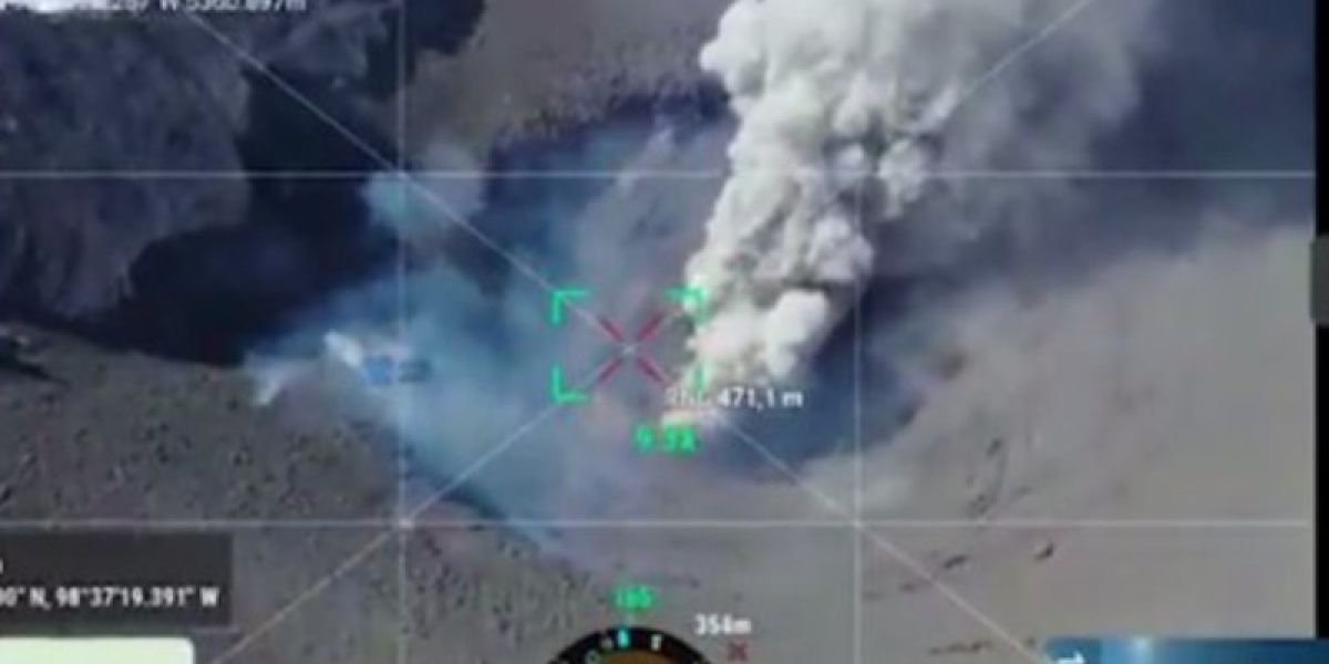 Sobrevuelan con dron cráter del Popocatépetl, así se ve
