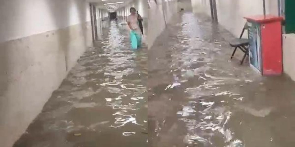 Lluvia inunda IMSS Madero; exhiben la apatía de Delegado